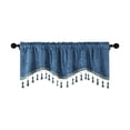 thumbnail image 2 of ZENGHUIJ Elegant Fringed Window Curtains Patterned Rod Panels Stylish Short Drapes For Home Decor, 2 of 6