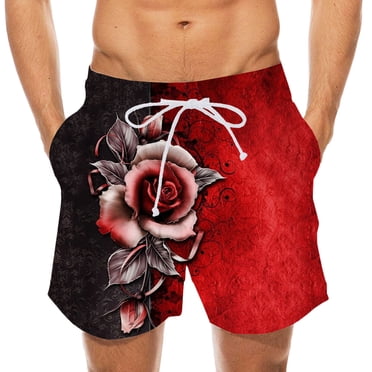 Pisexur Maillots de Bain pour Hommes Grande Taille, Shorts de Plage d'Été à Séchage Rapide avec Poches, Taille Élastique Décontractée, Maillot de Bain à Blocs de Couleur Imprimé 3D, Shorts de Bain