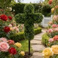 thumbnail image 4 of weibbin Artificial Green Cross Ground Insert Tree For Outdoor Courtyard Garden Porch Home Holiday Decoration, 4 of 9