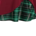 thumbnail image 4 of Women‘s Spring Autumn Patchwork Dress Long Sleeve Square Neck Plaid Zipper A-Line Dress, 4 of 5