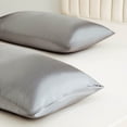 thumbnail image 4 of EGNMCR Pillow Cases, Pillow Covers Simulated Silk Pillowcase For Hair And Skin - Simulated Silk Pillowcase 2 Sets 20x26 Inches With Envelope Closure, Gift For Women Men Simulated silk pillowcase, 4 of 9