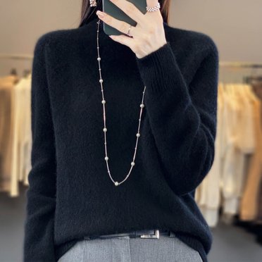 Wancir Cashmere Sweaters for Women, 100% Merino Wool Pullover Long Sleeve Crew Neck Sweater Lightweight Knit Top