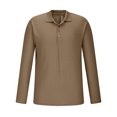 thumbnail image 2 of Jalioing Men's Collared Shirt Long Sleeve Button Golf Shirts Business Casual Ribbed Stretchy Pullover Tee, 2 of 5