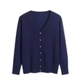 thumbnail image 1 of VgaVtl Long Sleeve Womens Plus Size Sweaters Women Cardigan Sweater Blue Knitted Solid Color Regular Button up Sweaters, 1 of 6
