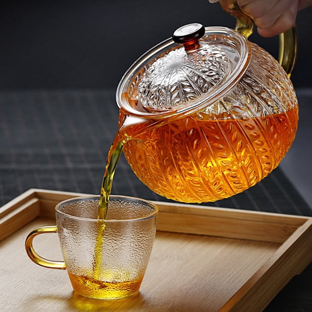 Dvkptbk Glass Teapot Set Household High Temperature Tea Separation Tea Pot Thick Office Small Teapot Heat High Borosilicate Glass Teapot Kitchen Utensils & Gadgets