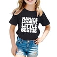 thumbnail image 1 of Girls Softball under Shirts Ruffle Girl Clothes Children's Casual Letter Pattern Print Multicolor Round Neck Short Sleeves, 1 of 4