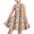 thumbnail image 1 of LOVZFMLL Girls' Summer Short Sleeve Ruffled Lace Round-Neck Embroidery Mesh Princess Bow Skirt, 1 of 8