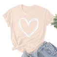 thumbnail image 1 of Styesk T-Shirts pour Femmes Confortables Doux Col Rond T-Shirts Chandail Mode Léger Manches Courtes T-shirt Saint-Valentin Graphique Décontracté Grande Taille Hauts Imprimé Cœur Hauts de Sortie, 1 of 3