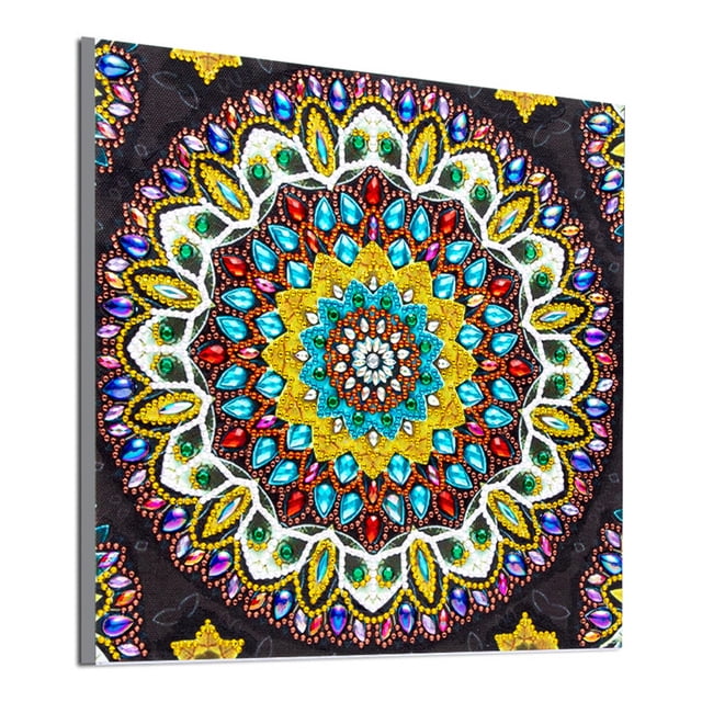 Amdohai DIY 5D Diamond Painting Flower Pattern Special-shaped Diamond Embroidery Home Decor
