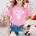 thumbnail image 2 of LYHaoo T-Shirt à Manches Courtes pour Filles de la Fête du Canada, T-Shirt d'Été à Col Rond, Coupe Décontractée, Chandails de Base, Chemisiers pour Filles Tailles 12-13 Ans, 2 of 4
