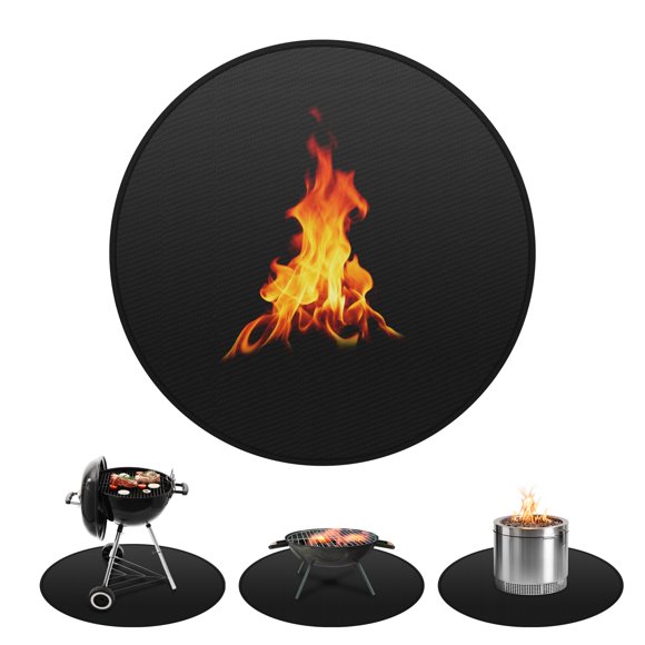 Round Fire Pit Mat, 36 Inch/ 91cm Fireproof Under Grill Mat for Outdoor Grill, 2mm Thick Circular BBQ Pad for Deck & Patio