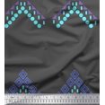 thumbnail image 1 of Soimoi Gray Heavy Canvas Fabric Aztec Geometric Print Sewing Fabric Yard 58 Inch Wide, 1 of 3