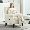 thumbnail image 2 of HOMCOM Massage Recliner Chair, Push Back Recliner Sofa with Footrest, Cream, 2 of 10