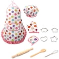 thumbnail image 1 of 11pcs Kids Cooking And Baking Set Kitchen Costume Role Play Kits Apron Hat, 1 of 7