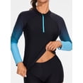 thumbnail image 3 of Charmo Women Two Piece Rashguard Sets Long Sleeve Swim Tops& Boy Shorts, 3 of 6