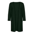 thumbnail image 4 of AherBiu Womens Cardigan Tops Long Sleeve Open Front Mid-Long Outwear with Pockets Spring Clothes, 4 of 6