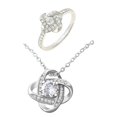 thumbnail image 3 of XZNGL Open Ring Female Fashion Personality Four-leaf Ring Friendship Ring Ring Necklace Female Collarbone Chain, 3 of 9