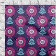 thumbnail image 3 of oneOone Cotton Flex Purple Fabric Asian Block Floral Craft Projects Decor Fabric Printed By The Yard 40 Inch Wide, 3 of 4