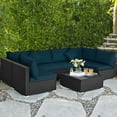 thumbnail image 1 of Costway7PCS Patio Rattan Sofa Set Sectional Conversation Furniture Set Garden Outdoor Peacock Blue, 1 of 10