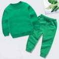thumbnail image 2 of MeetoTime Girls Boys 2 Piece Outfit Basic Pullover Sweatshirt and Jogging Pants Cotton Set for Toddler Kids, 2 of 4