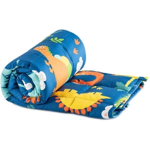 Sivio Couverture pondérale pour enfants, 7lbs, 41 x 60 pouces, 100% Cotton naturel Couverture lourde pour les enfants et les adolescents, Dinosaure Bleu