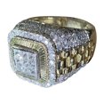 thumbnail image 4 of Bague de Luxe pour Hommes Incrustée de Strass Bague de Doigt Hip Hop Mariage Fiançailles Cadeau, 4 of 5