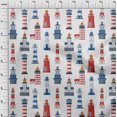 thumbnail image 4 of oneOone Rayon Red Fabric Sea Lighthouse Sewing Material Print Fabric By The Yard 56 Inch Wide, 4 of 5