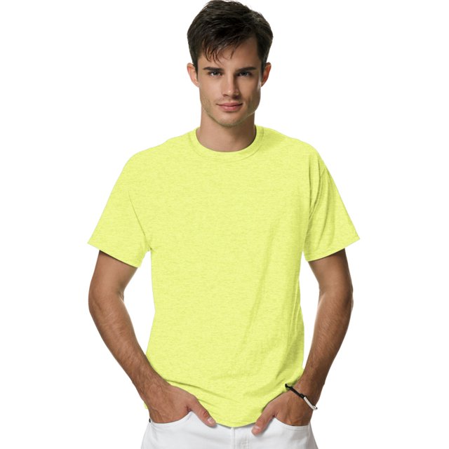Hanes Adult X-Temp Unisex Performance T-Shirt, 2X, Neon Lemon Heather