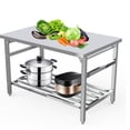 thumbnail image 2 of YUSAZENS Folding Double Layer Stainless Steel Workbench, 48 x 30 x 31.5 Inch Heavy Duty Portable Workshop Utility Work Table, 2 of 7