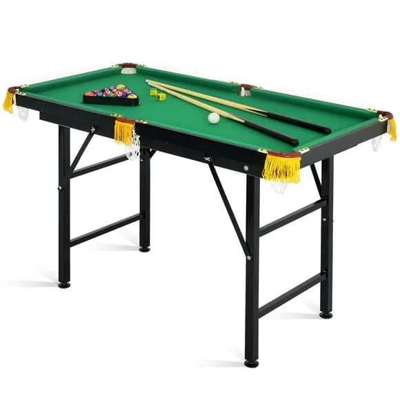 Patiojoy Ensemble de Table de Billard 47 Pouces pour Enfants, Table de Billard Pliable pour la Maison et l'École, Vert