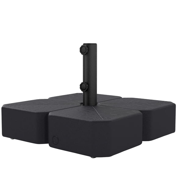 Heavy Duty Patio Umbrella Base with Wheels and Brakes, Black HDPE & Steel Outdoor Umbrella Stand Holder for 1.5" or 1.89" Poles, Fits Up to 13.1' Umbrellas, Garden & Poolside