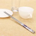 thumbnail image 1 of Agiferg 1Pair Length White Flower Pattern Stainless Steel Chopsticks Pair New, 1 of 3