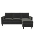 thumbnail image 4 of DHP Cooper Reversible Sectional Sofa, Gray Velvet, 4 of 9