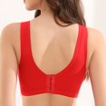 thumbnail image 4 of Virmaxy Womens Wireless Bra Oversized Gathered Comfortable Breathable Underwear (Plus Extended Buckle) Everyday Bra Embroidered Glossy Comfortable Breathable Bra Underwear No Rims Red-3 36, 4 of 5