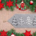 thumbnail image 3 of Christmas Tapestry Table Runner Gray Trees 36", 3 of 4