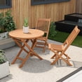 thumbnail image 4 of Costway Table à Manger Rond Pliant de Patio 31,5 Pouces en Teck d'Indonésie Naturel pour l'Extérieur, Portable, 4 of 10