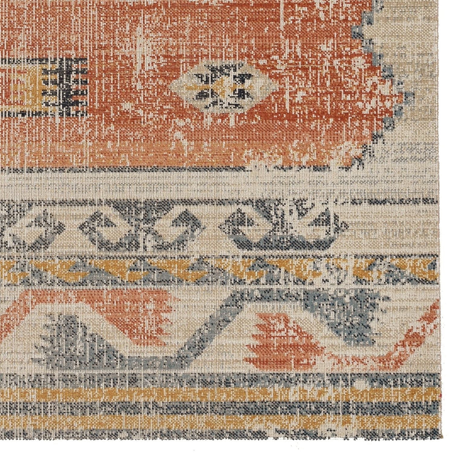Tapis Grand Zéro Barlow ivoire & rouille de 5 pi x 7 pi 6 po