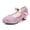Pink, variant on LOVZFMLL Girl's Dress Shoes Sparkly Classic Mary Jane Glitter Low Heels Wedding Party Princess Shoes for Toddler Kids Silver 6.5-7 Years