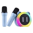 thumbnail image 1 of Machine de Karaoké avec 2 Microphones Sans Fil, Microphone BT et Haut-Parleur, Ensemble KTV avec Effets Lumineux RVB, Micro Portatif à Main, Système de Karaoké Portable Rechargeable pour Fête à la Maison, 1 of 6