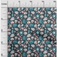 thumbnail image 2 of oneOone Viscose Jersey Teal Green Fabric Sea Shells Pattern Craft Projects Decor Fabric Printed By The Yard 60 Inch Wide, 2 of 4