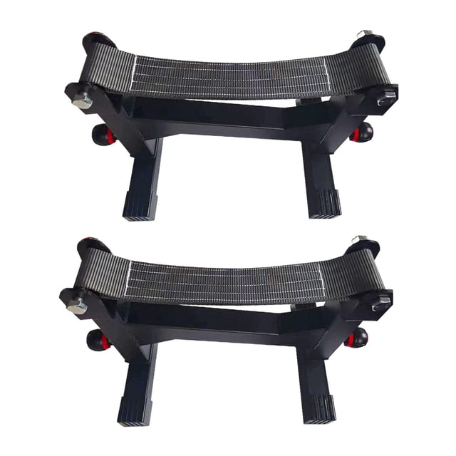 jinwen 2Pcs Deadlift Racks Barbells Jack 5 Level Easily Load Deadlift Black Strap