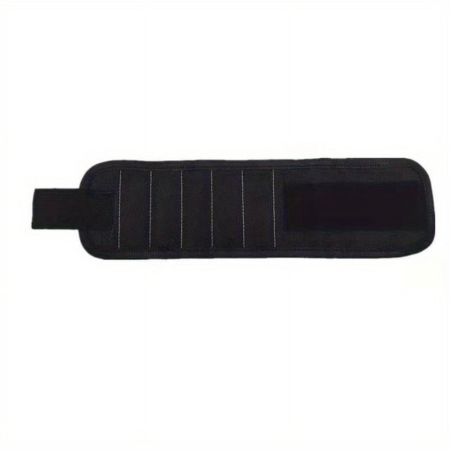 TFixol Bracelet Magnétique Robuste pour Électriciens et Charpentiers - Support de Clous Aimantés à Rangées Multiples, Construction en Polyester Durable, Noir