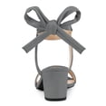 thumbnail image 3 of BLISSFUL STEP Women's Open Toe Ankle Tie Back Block Heels Sandals Grey (Size 8), 3 of 6