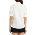 thumbnail image 3 of INSPIRE CHIC Women's Stand Collar Button Down Ruffle Neck Blouse Top, 3 of 6