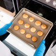 thumbnail image 4 of 11 Inch Baking Sheets for Oven Set of 2, Nonstick Toaster Oven Pans Heavy Gauge Steel 11X9 Inch Cookie Sheets for Baking, 1 Inch Deep Toaster Oven Tray Replacement (Gold)(27.5*23.5cm), 4 of 7