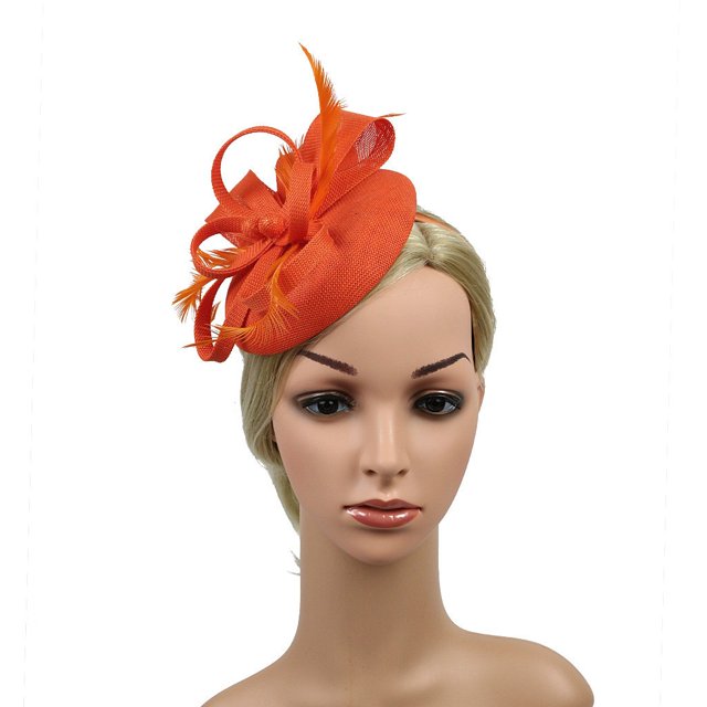 Pince à Cheveux Faite à la Main pour Femmes, Fascinateur de Mariage Décontracté, Orange (Taille Unique)