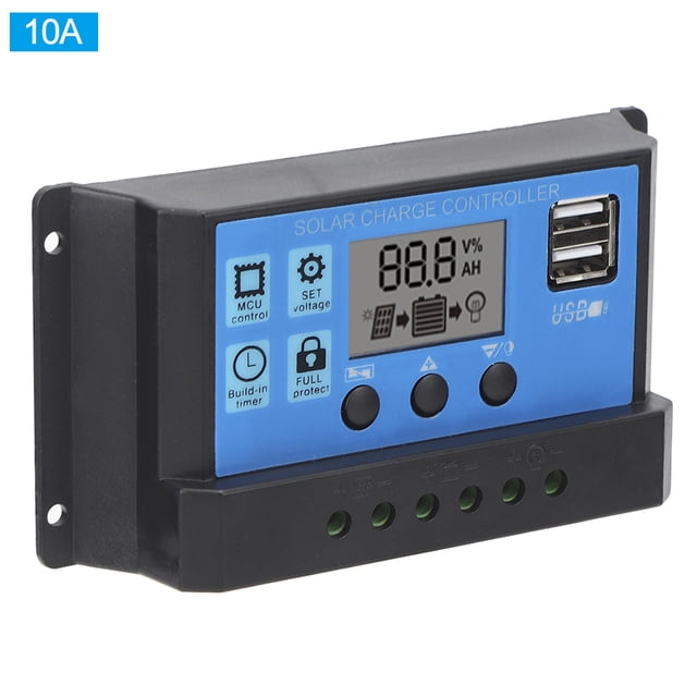 Solar Charge Regulator,Solar Charge Controller LCD Solar Charge Controller Dual USB Solar Charge Controller Built for Precision