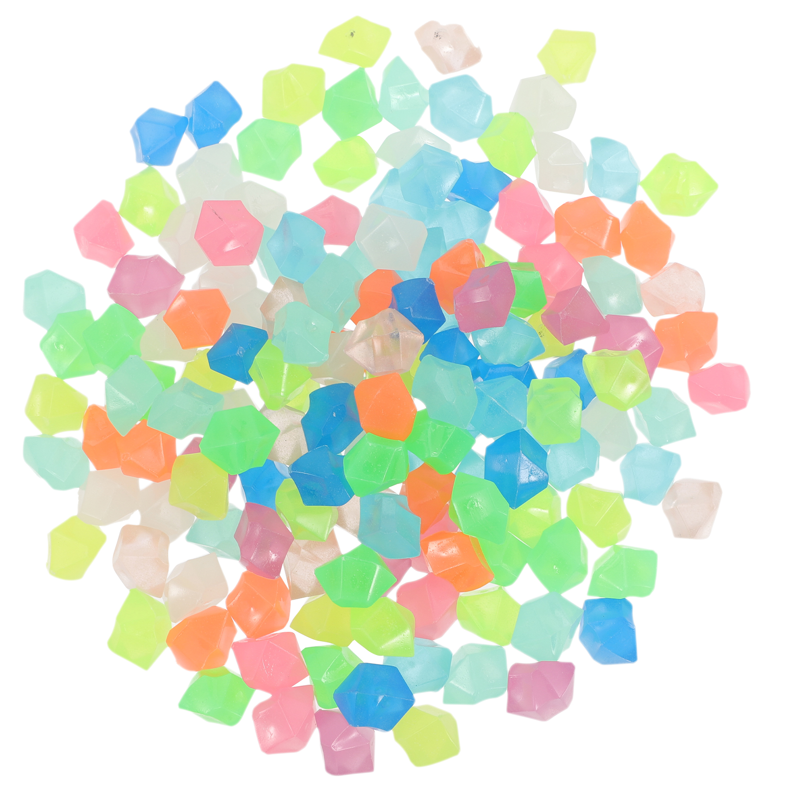 Miangastore Glow In The Dark Plastic Stones Diamond Shaped 300Pcs 1.4x1.1In