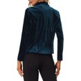 thumbnail image 3 of INSPIRE CHIC Blazer en Velours à Manches Longues avec Col Cranté pour Femmes TP Bleu Paon, 3 of 6