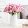 thumbnail image 4 of Artificial Fake Silk Campanula Flower Leaf Bouquet Home Wedding Party Decor, 4 of 10